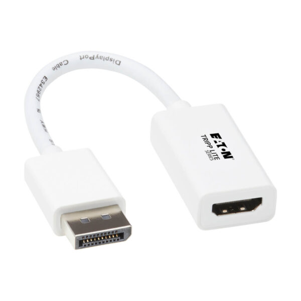 Tripp Lite series DisplayPort to HDMI Active Adapter (M/F) - 4K 60Hz, HDR, DP 1.2, HDCP 2.2, White, 6 in.