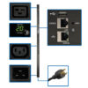 Eaton 3.7kW Single-Phase 208/230V Monitored PDU - LX Platform, 20 C13, 4 C19 Outlets, C20 Input with L6-20P Adapter, 0U 1778mm Height, TAA