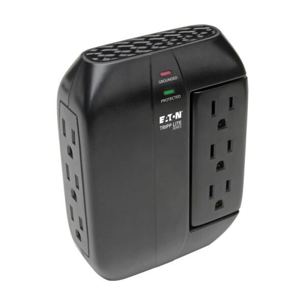 7bdbf472e4d1b3be3f41b4d8048ed475 Tripp Lite series Protect It! Surge Protector with 3 Rotatable Outlets, 3 Stationary, side facing Outlets, Direct-Plug In, 1200 Joules