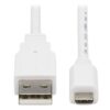 Tripp Lite series Safe-IT USB 2.0 A to Micro-B Antibacterial Cable (M/M), White, 3 ft. (0.91 m)