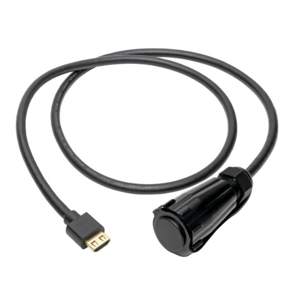 Tripp Lite series High-Speed HDMI Cable (M/M) - 4K 60 Hz, HDR, Industrial, IP68, Hooded Connector, Black, 3 ft.