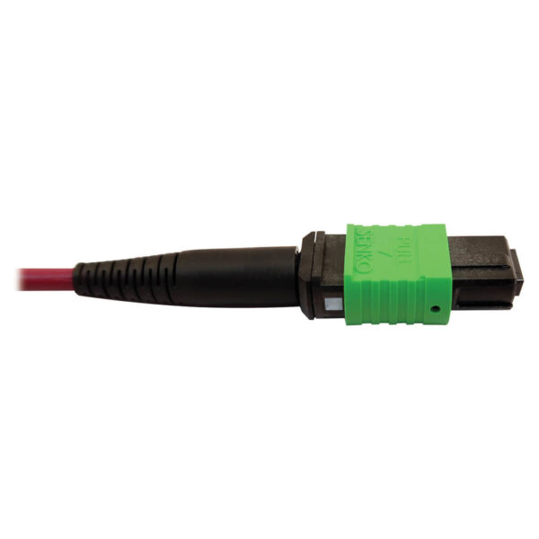 7c7778a6e28cbe2fece3e5dca88cea2c-1 Tripp Lite series 400G Multimode 50/125 OM4 Plenum Fiber Optic Cable, 16F MTP/MPO-APC to MTP/MPO-UPC (F/F), Magenta, 1 m