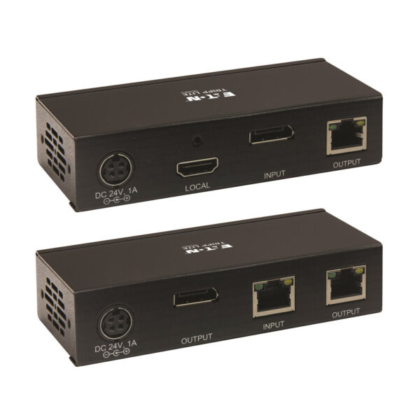 Tripp Lite series DisplayPort over Cat6 Extender Kit, Transmitter and Receiver with Repeater, 4K, 4:4:4, PoC, 230 ft. (70.1 m), TAA
