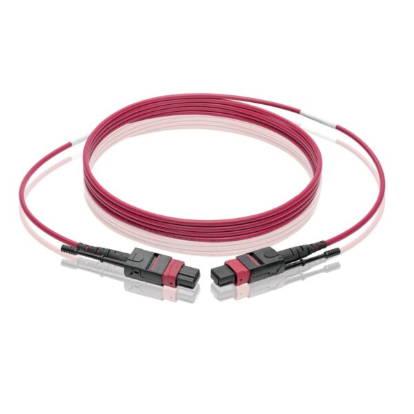 7d0df1e3b49c369bbf746ed439a8f267 Tripp Lite series 100G MTP/MPO Multimode OM4 Plenum-Rated Fiber Optic Cable (F/F), 12 Fiber, 40/100GBASE-SR4, Push/Pull Tabs, Magenta, 5 m