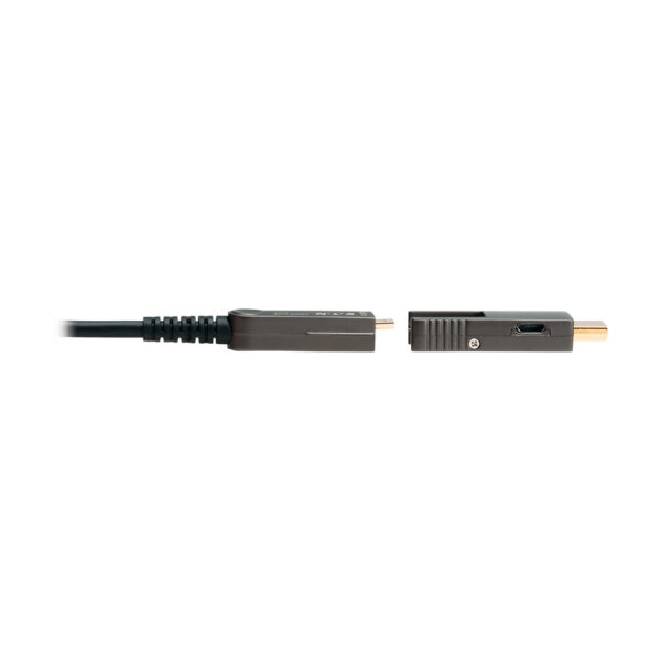 7d5a86d79ed88c6a7687e7f52930f56a-1 Tripp Lite series 8K HDMI Fiber Active Optical Cable (AOC) with Detachable Connectors (M/M) - 8K UHD @ 60 Hz, HDR, HDCP 2.3, Black, 20 m (66 ft.)