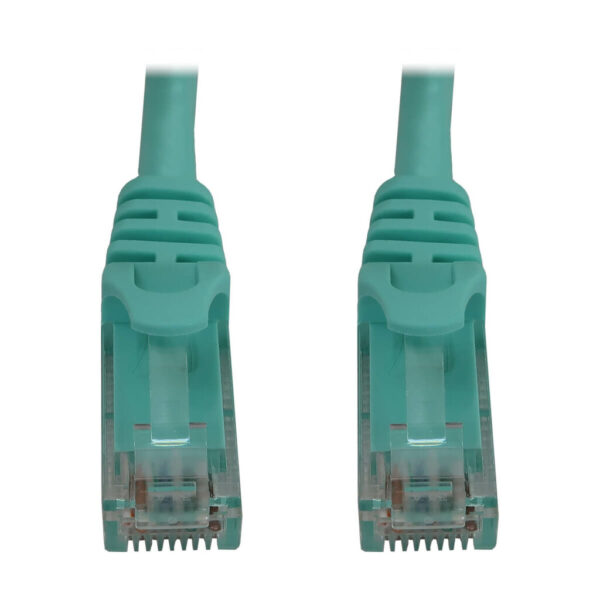 Tripp Lite series Cat6a 10G Snagless Molded UTP Ethernet Cable (RJ45 M/M), PoE, Aqua, 15 ft. (4.6 m)