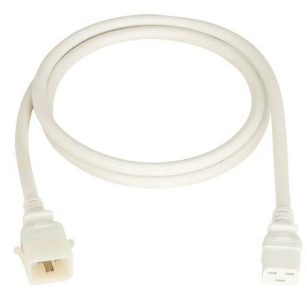 Tripp Lite series PDU Power Cords, C19 to P-Lock C20 - Heavy-Duty, 20A, 250V, 12 AWG, 6 ft. (1.8 m), White, 6 Pack