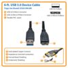 Tripp Lite series USB 3.0 SuperSpeed Device Cable (A to Micro-B M/M) Black, 6 ft. (1.83 m)