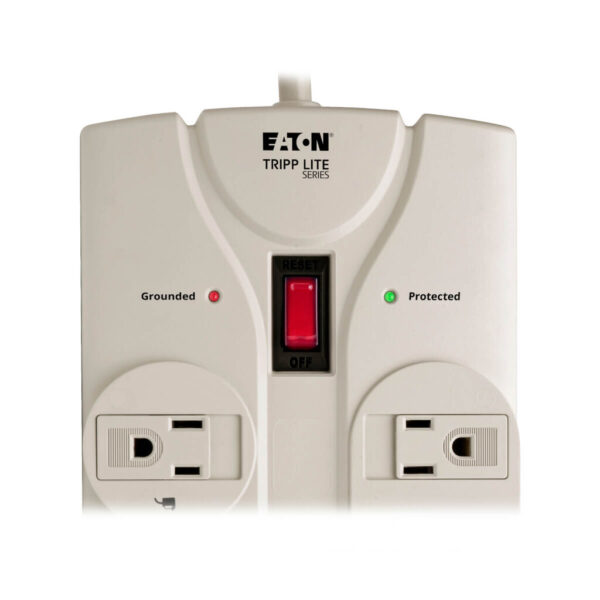 Tripp Lite series Protect It! 8-Outlet Surge Protector, 25 ft. Cord with Right-Angle Plug, 1440 Joules, Diagnostic LEDs, Light Gray Housing - TLP825