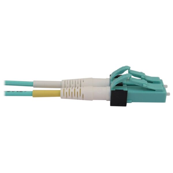 Tripp Lite series 400G Multimode 50/125 OM4 Switchable Fiber Optic Cable (Duplex LC-PC M/M), LSZH, Aqua, 1 m (3.3 ft.)