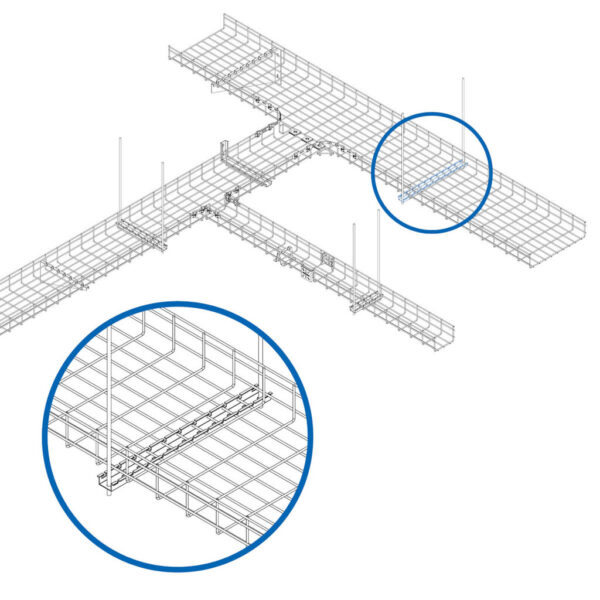 Tripp Lite series Trapeze Hanging Cross-Bracket for Wire Mesh Cable Trays, 450 mm (18 in.)