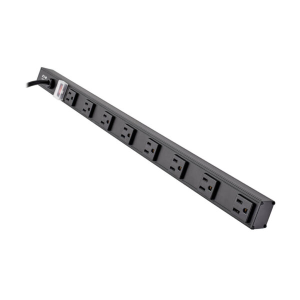 Tripp Lite series 8-Outlet Vertical Power Strip, 120V, 15A, NEMA 5-15P, 15 ft. (4.57 m) Cord, 24 in., Black Housing