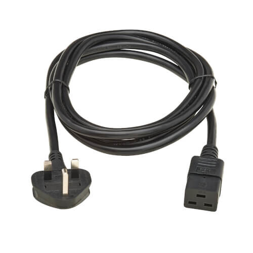 Tripp Lite series UK Computer Power Cord, BS 1363 to C19 - 13A, 250V, H05VV-F, 2.5 m (8.2 ft.), Black