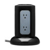 Tripp Lite series 6-Outlet Surge Protector Tower, 3x USB-A, 1x USB-C, 8 ft. Cord, 5-15P Plug, 1800 Joules, Black
