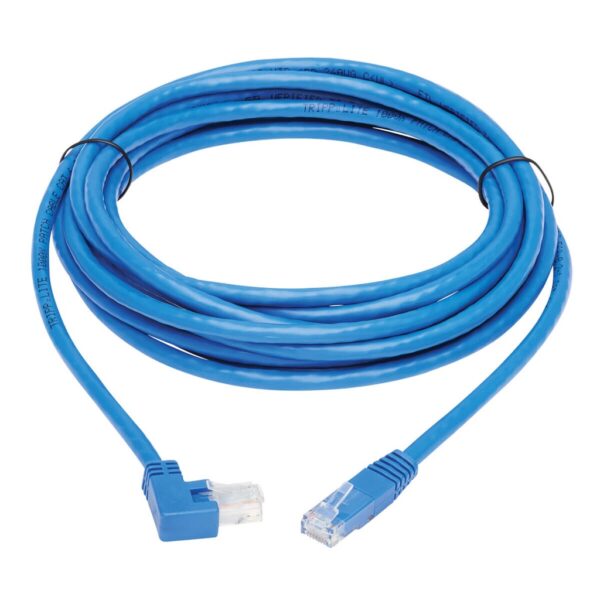 Tripp Lite series Right-Angle Cat6 Gigabit Molded UTP Ethernet Cable (RJ45 Right-Angle M to RJ45 M), Blue, 20 ft. (6.09 m)