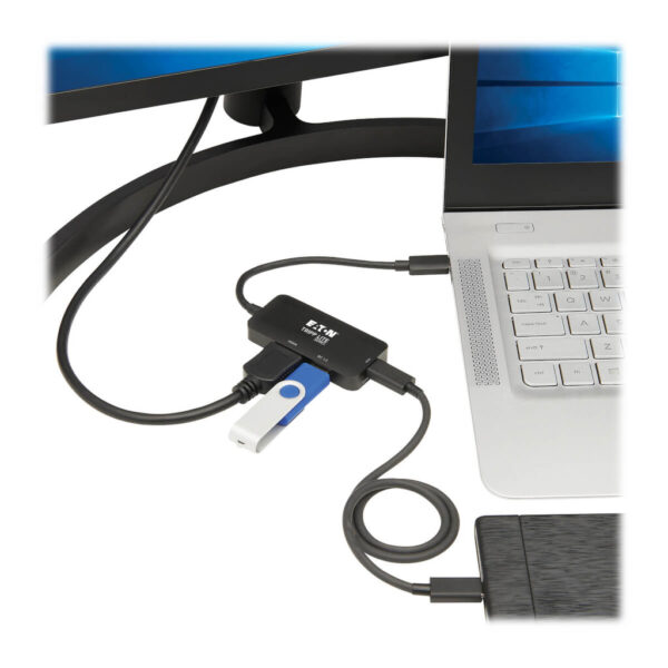 Tripp Lite series USB-C Multiport Adapter - HDMI 4K 60 Hz, 4:4:4, HDR, USB 3.x (5Gbps) Hub Ports, 100W PD Charging, Black