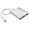 Tripp Lite series 4-Port USB-C Hub, USB 3.x (5Gbps), 4x USB-A Ports, USB Micro-B Power Input, Silver