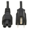 7e7eeb2d203842061b91c3ad3ec6a3a3 Tripp Lite series 3-Slot Power Cord, NEMA 5-15P to C5 - Laptop/Notebook, 7A, 125V, 18 AWG, 6 ft. (1.8 m), Black