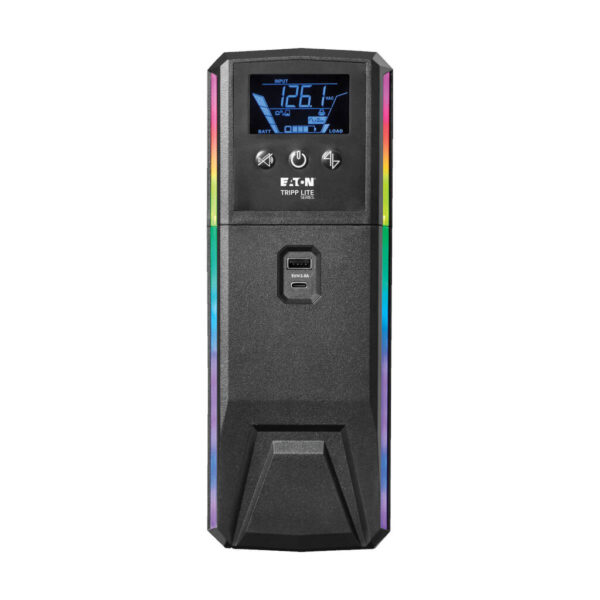 7e956a923c21ffa364d9bdfd5645194b Tripp Lite series 1000VA 600W 120V Pure Sine Wave Gaming UPS Battery Backup - LCD, AVR, RGB LEDs, USB Charging, Tower