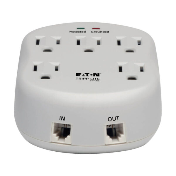 Tripp Lite series Protect It! 5-Outlet Surge Protector, Direct Plug-In, 1225 Joules, 1-Line RJ11 Protection
