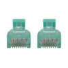 Tripp Lite series Cat6a 10G Snagless Molded Slim UTP Ethernet Cable (RJ45 M/M), PoE, Aqua, 2 ft. (0.6 m)