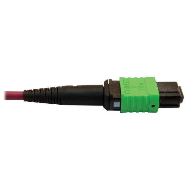 7f2956eb0f82cc0765829d7ab1ba6063 Tripp Lite series 400G Multimode 50/125 OM4 Plenum Fiber Optic Cable, 16F MTP/MPO-APC to 24F MTP/MPO-UPC (F/F), Magenta, 5 m