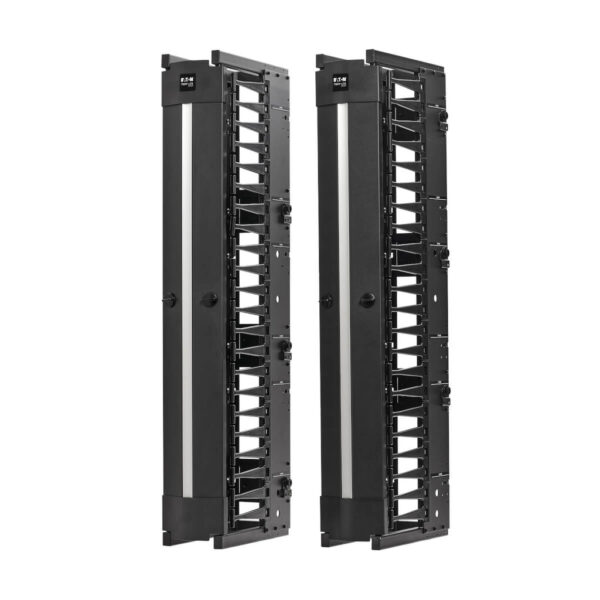 Tripp Lite series High-Capacity Vertical Cable Manager - Deep Double Finger Duct with Cover, Single Sided, 6 in. Wide, Black, 7 ft. (2.2 m)
