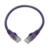 Tripp Lite series Cat6 Gigabit Snagless Molded (UTP) Ethernet Cable (RJ45 M/M), PoE, Purple, 1 ft. (0.31 m)
