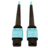 7f8e365f286dc02ac3139de24fea0612 Tripp Lite series 400G Multimode 50/125 OM4 Plenum-Rated Fiber Optic Cable, 24F MTP/MPO-PC (F/F), Aqua, 10 m
