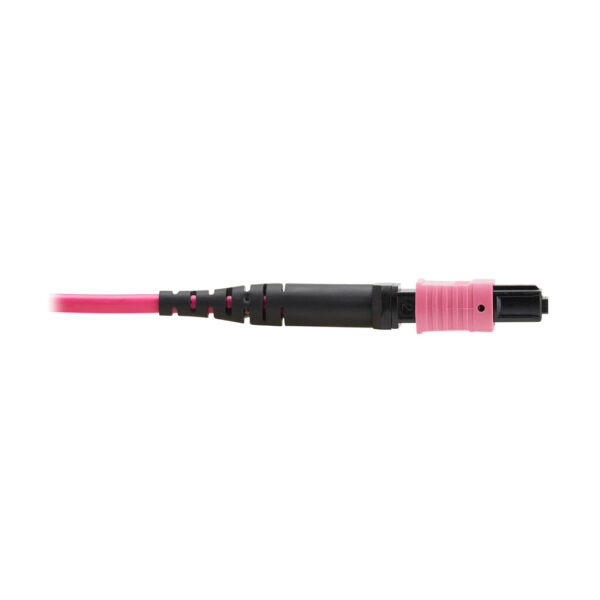 Tripp Lite series 100G Multimode 50/125 OM4 Fiber Optic Cable (12F MTP/MPO-PC F/F), OFNP, Magenta, 2 m (6.6 ft.), TAA