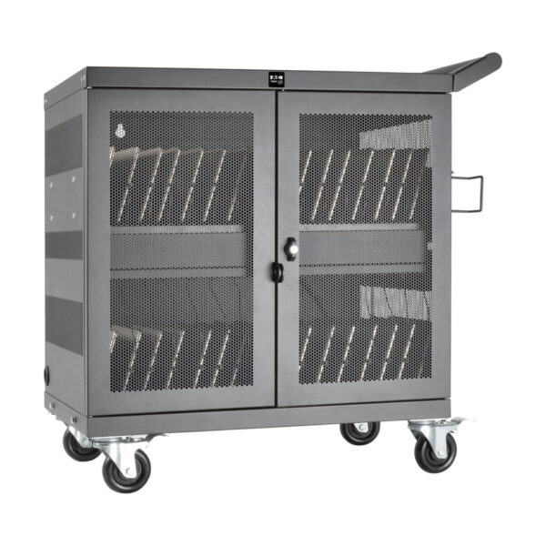 Tripp Lite series Multi-Device Charging Cart, 32 USB Ports, iPad and Android Tablets, Wall-Mount Option, Black