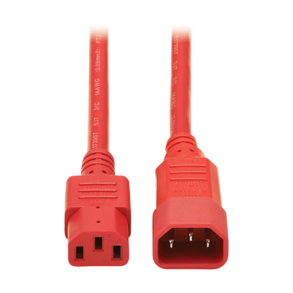 Tripp Lite series Heavy-Duty PDU Power Cord, C13 to C14 - 15A, 250V, 14 AWG, 6 ft. (1.83 m), Red