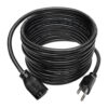 80bffe358ca3d554530500c3128b3d0e Tripp Lite series Power Extension Cord, NEMA 5-15P to NEMA 5-15R - 13A, 120V, 16 AWG, 15 ft. (4.57 m), Black
