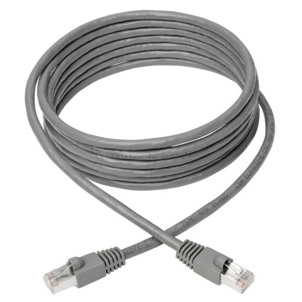 Tripp Lite series Cat6a 10G Snagless Shielded STP Ethernet Cable (RJ45 M/M), PoE, Gray, 12 ft. (3.66 m)