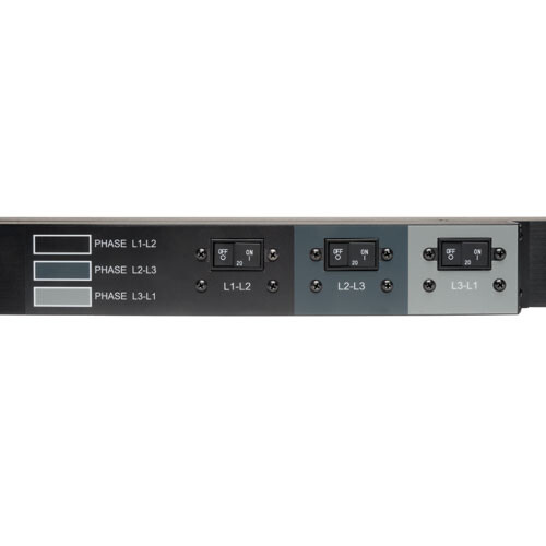 Tripp Lite series 3-Phase Local Metered PDU, 8.6 kW, 45 208V outlets (36 C13, 9 C19), 6 ft. (1.83 m) NEMA L21-30P Input connection, TAA Compliant