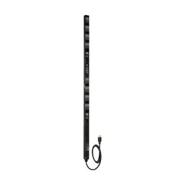 Tripp Lite series 5.7kW 3-Phase Local Metered PDU, 208/120V Outlets (36 C13, 6 C19, 6 5-15/20R), L21-20P, 6 ft. (1.83 m) Cord, 0U Vertical, TAA
