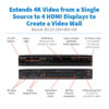 81e6ba13ae07870edf9db0306eb4842c Tripp Lite series 1x4 Video Wall Controller - 4K 60 Hz, 1 HDMI/USB-C Input, 4 HDMI Outputs, HDR, 4:4:4