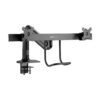 82709aacbbc4b912f6d4024a5fe0b365 Tripp Lite series Safe-IT Precision-Placement Dual-Display Desk Clamp or Grommet with Antimicrobial Tape for 17” to 35” Displays, USB Ports