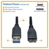 82d3460601064aaedfea35dec0433d1e Tripp Lite series USB 3.0 SuperSpeed Device Cable (A to Micro-B M/M) Black, 1 ft. (0.31 m)
