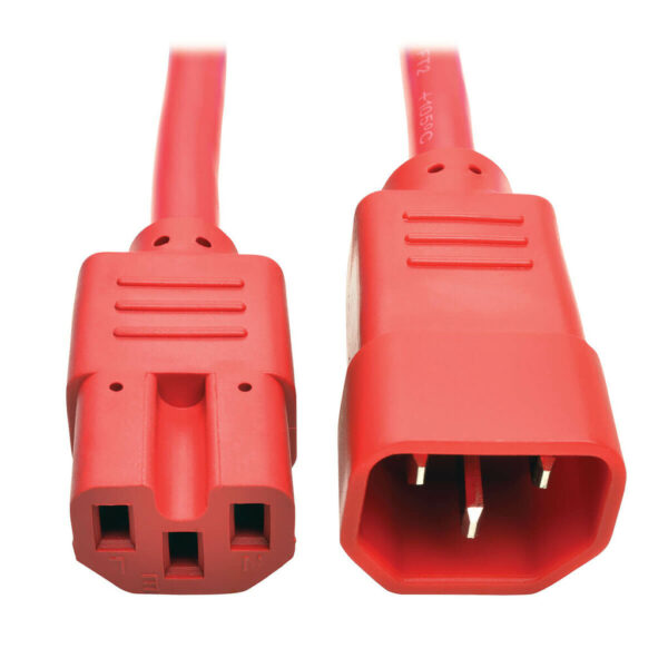 83d2e9d84d413864e13f45fa7a5e3b8e Tripp Lite series Power Cord C14 to C15 - Heavy-Duty, 15A, 250V, 14 AWG, 2 ft. (0.61 m), Red
