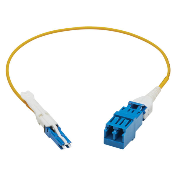 83d8b9f0410342604c916c097f502f11 Tripp Lite series 400G Duplex Singlemode 9/125 OS2 Fiber Optic Cable Adapter (CS-UPC/LC-UPC), M/F, Round LSZH Jacket, Yellow, 1 ft.