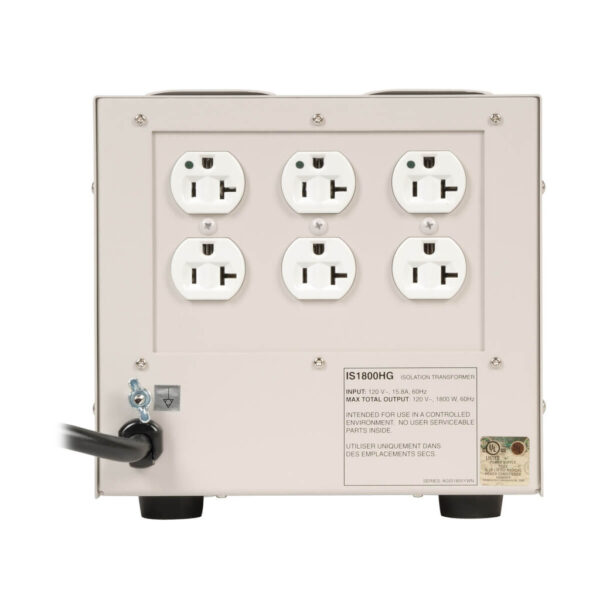 83eebd86ba4374f876b6e76ec064b9e1 Tripp Lite series Isolator Series 120V 1800W UL 60601-1 Medical-Grade Isolation Transformer with 6 Hospital-Grade Outlets, TAA