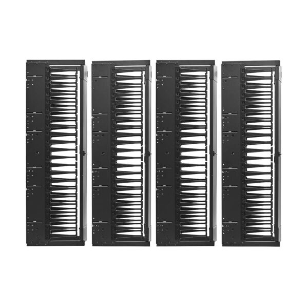 84019fd754662ffb4db2e775a94da74b Tripp Lite series High-Capacity Vertical Cable Manager - Deep Double Finger Duct with Cover, Double Sided, 12 in. Wide, Black, 7 ft. (2.2 m)