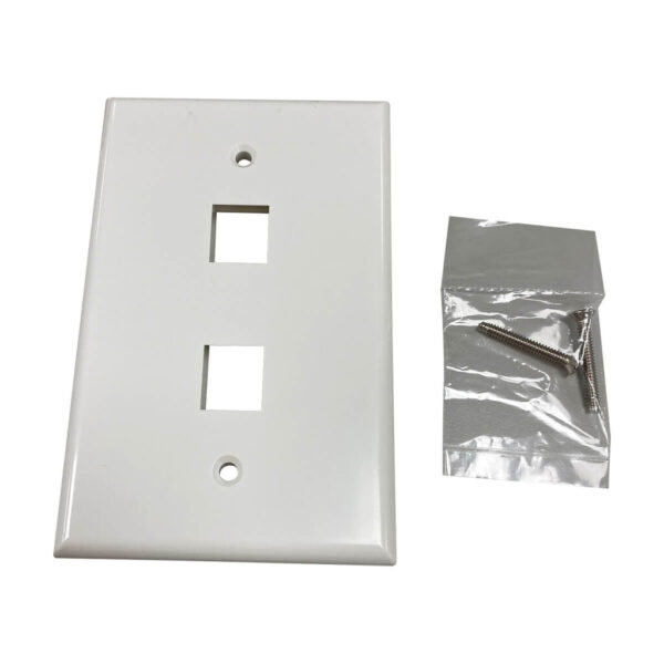 Tripp Lite series Safe-IT 2-Port Single-Gang Keystone Wall Plate, Antibacterial, Ivory Gloss, TAA