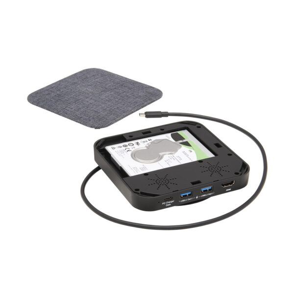 8431dafc96eb0775012ba3775208b300 Tripp Lite series USB-C Dock with Optional Internal Hard Drive, 4K HDMI, USB 3.x (5Gbps), USB-A/USB-C Hub, SATA III, 100W PD Charging, Gray