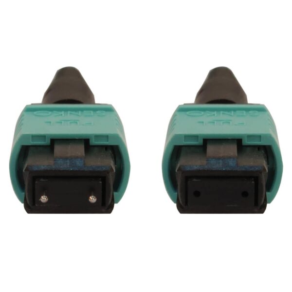 8448d1635401998107e3556b1794303f Tripp Lite series 40/100/400G Multimode 50/125 OM3 Fiber Optic Cable (12F MTP/MPO-PC M/F), LSZH, Aqua, 5 m (16.4 ft.)