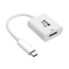 847d659e54af7d518a0f63a6578e0962 Tripp Lite series USB-C to DisplayPort Active Adapter Cable with Equalizer (M/F), UHD 8K, HDR, DP 1.4, White, 6 in. (15.2 cm)