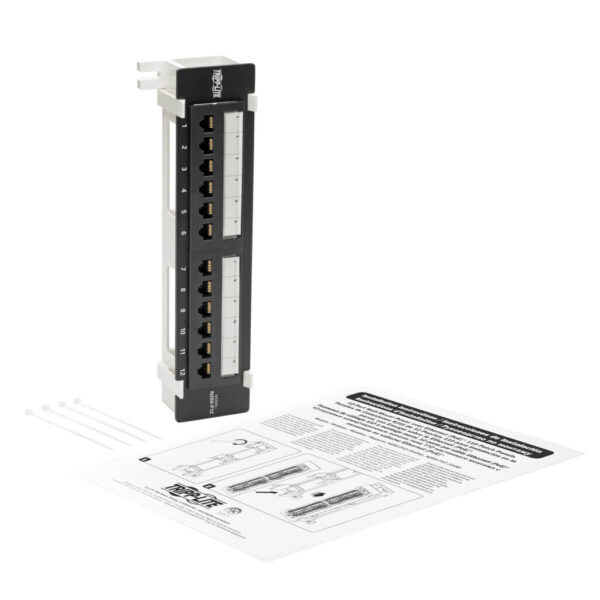 848faae16e6c2311d07dbceefbc0bfc8 Tripp Lite series Cat6 Wall-Mount 12-Port Patch Panel - PoE+ Compliant, 110/Krone, 568A/B, RJ45 Ethernet, TAA