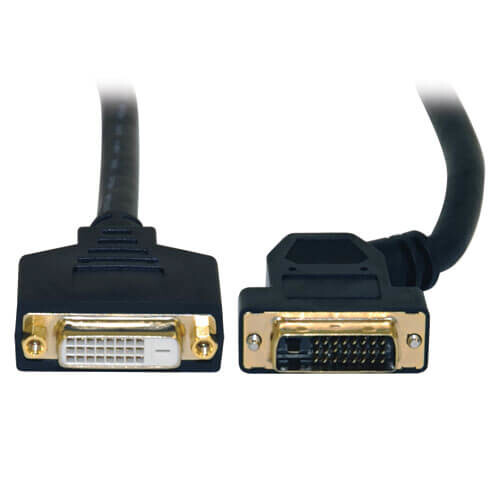 Tripp Lite series DVI Dual-Link Extension Adapter Cable with 45-Degree Left Plug (DVI-D M/F), 1 ft. (0.3 m)
