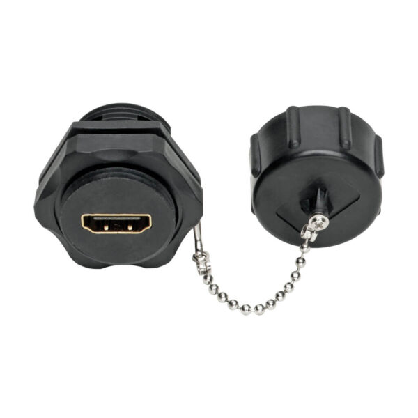 8543c1130b237e6d5377de4f6ba9ae82 Tripp Lite series 4K HDMI Coupler with Ethernet (F/F), Industrial High Speed, 4K 60 Hz, HDR, IP68 Rated, Dust Cap, TAA